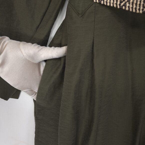 ZARA Jumpsuit MEDIUM Olive Green Utility Button Front V Neck Lyocell 3564/064 - Picture 12 of 12